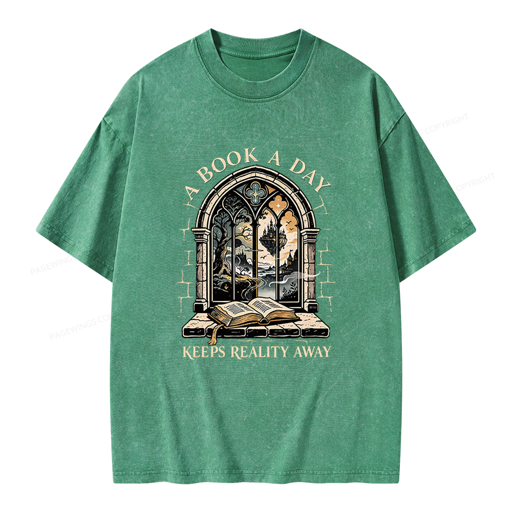 Pagewings A Book a Day Unisex Washed T-shirt