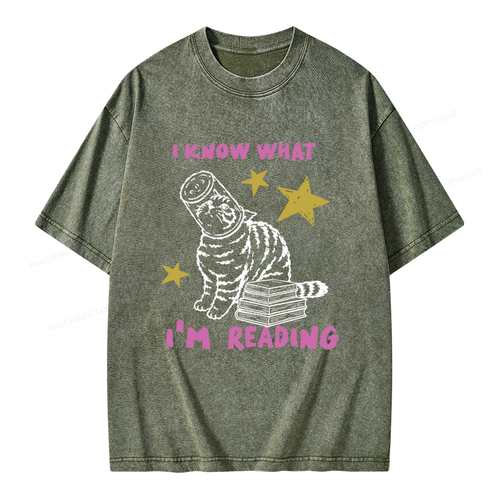 Pagewings I Know What I’m Reading Unisex Washed T-shirt