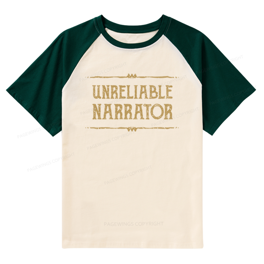 Pagewings Unreliable Narrator Raglan T-shirt