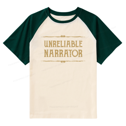 Pagewings Unreliable Narrator Raglan T-shirt