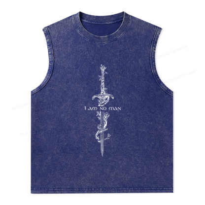 Pagewings I Am No Man Unisex Washed Tank Top