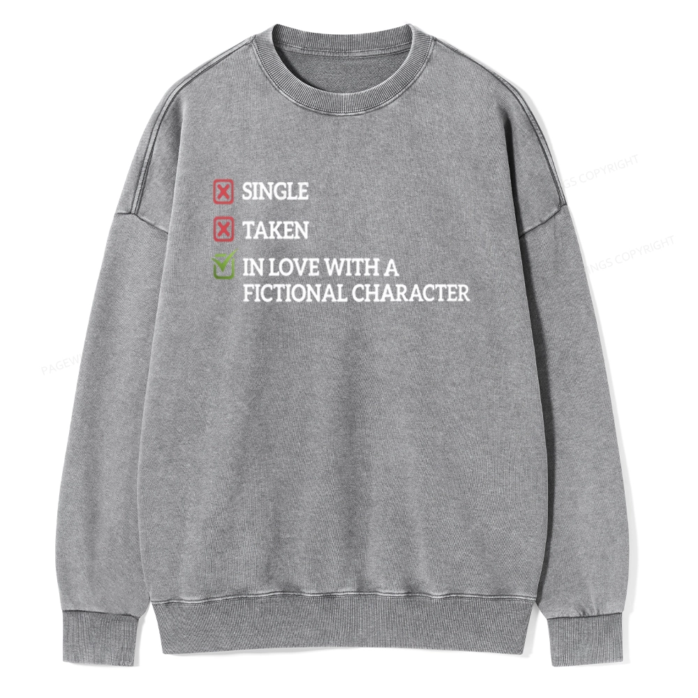 Pagewings In Love With A Fictional Character Unisex Washed Sweatshirt