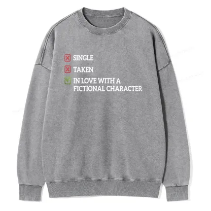 Pagewings In Love With A Fictional Character Unisex Washed Sweatshirt