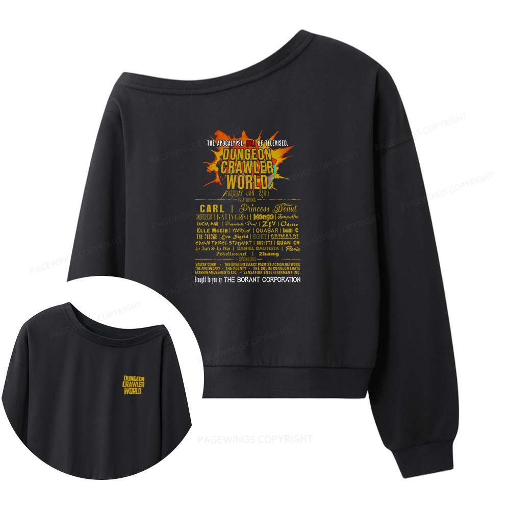 Pagewings Fuel Your Imagination With Sci-Fi World Tour Women Off  Shoulder Sweatshirt
