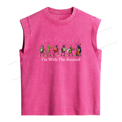 Pagewings I'm With The Banned Women's Washed Tank Top
