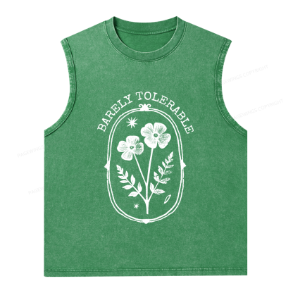 Pagewings Barely Tolerable Unisex Washed Tank Top