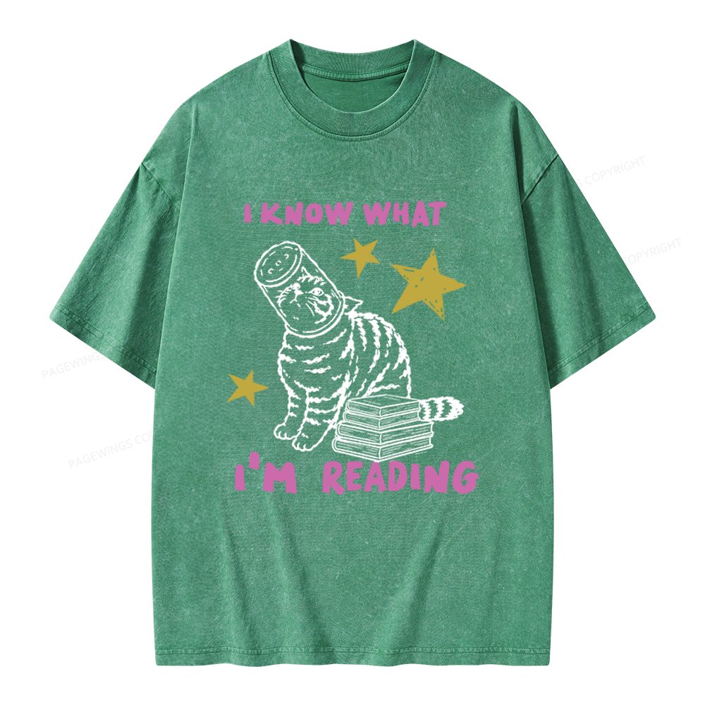 Pagewings I Know What I’m Reading Unisex Washed T-shirt