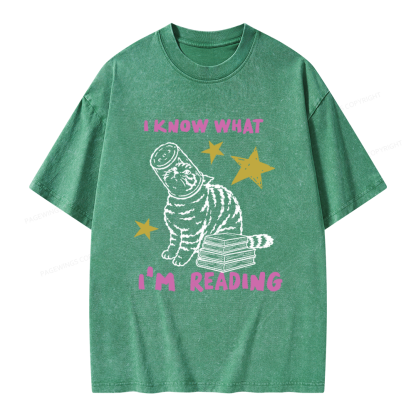 Pagewings I Know What I’m Reading Unisex Washed T-shirt
