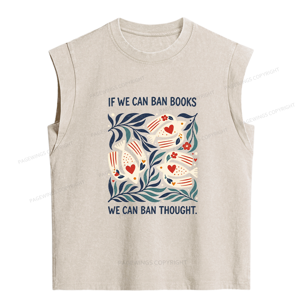 Pagewings If We Can Ban Books Women's Washed Tank Top