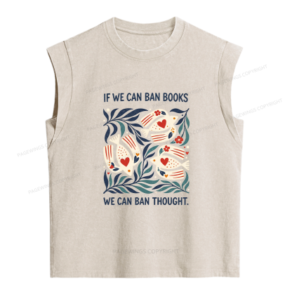 Pagewings If We Can Ban Books Women's Washed Tank Top