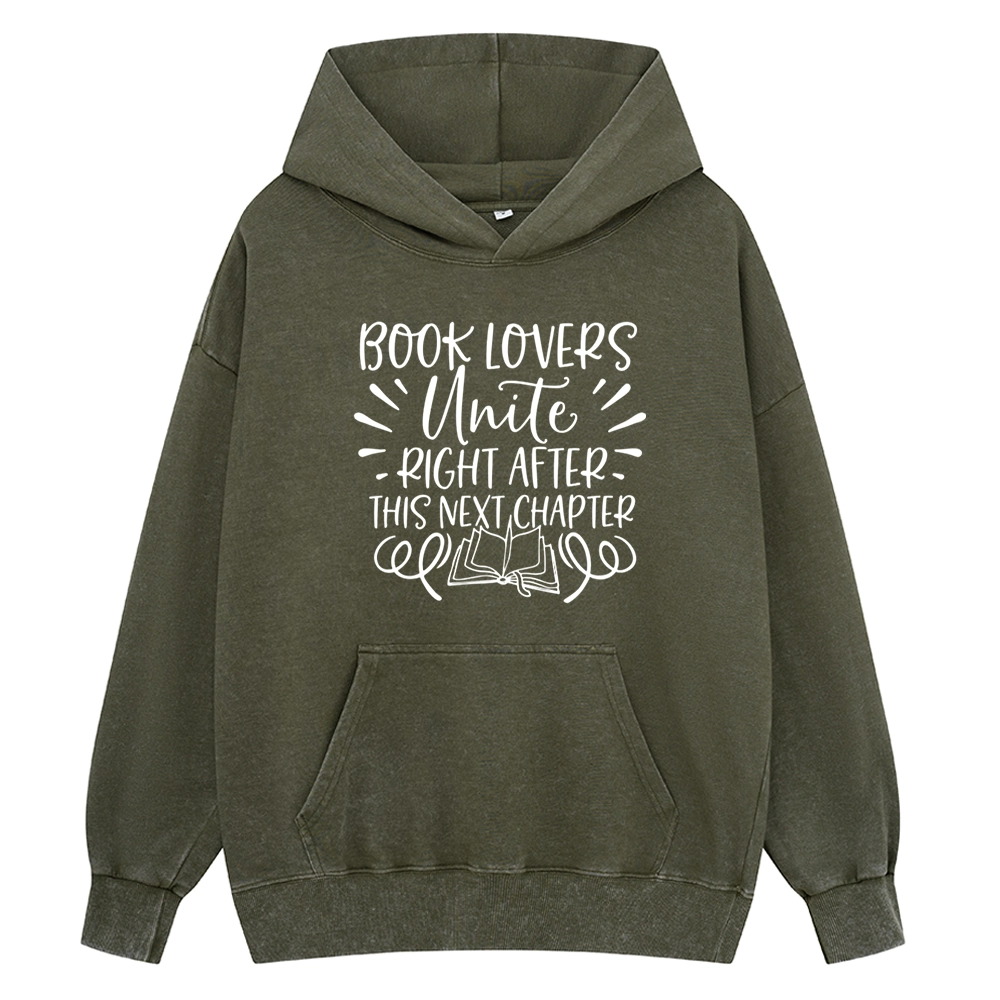 Pagewings Book Lovers Unite Unisex Washed Hoodie
