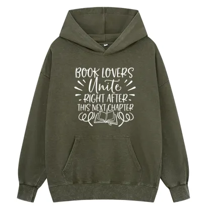 Pagewings Book Lovers Unite Unisex Washed Hoodie