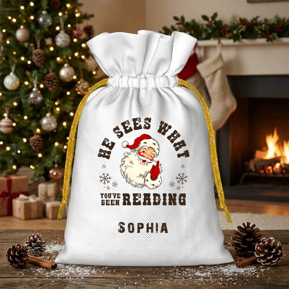Pagewings Personalized What You've Been Reading Christmas Santa Sack