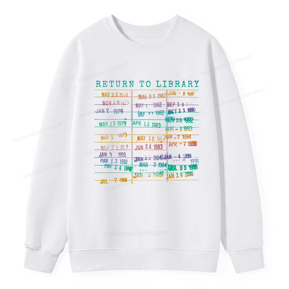 Pagewing Vintage Library Rainbow Unisex Classic Sweatshirt