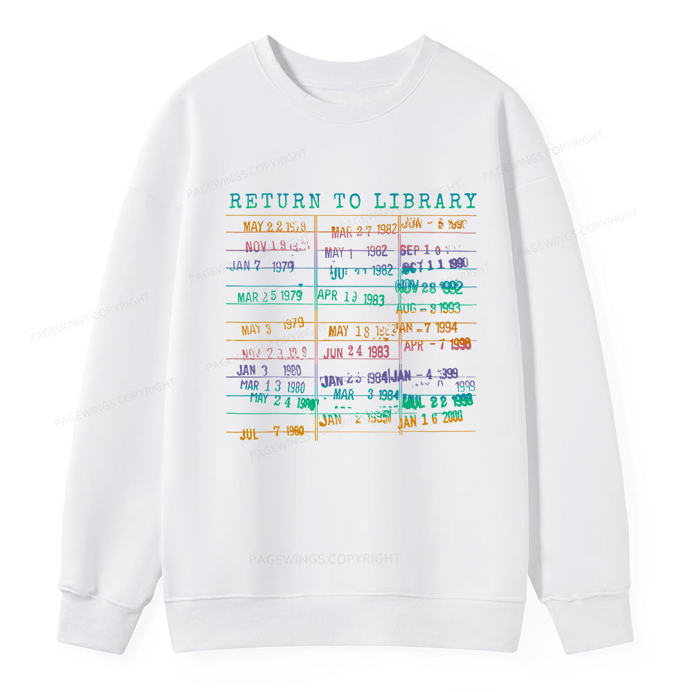 Pagewing Vintage Library Rainbow Unisex Classic Sweatshirt