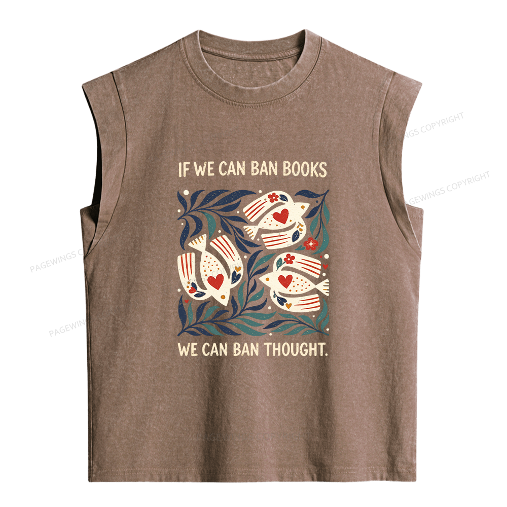 Pagewings If We Can Ban Books Women's Washed Tank Top