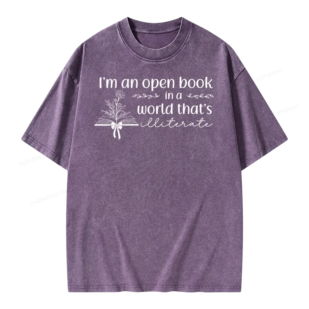 Pagewings An Open Book in a World Unisex Washed T-shirt