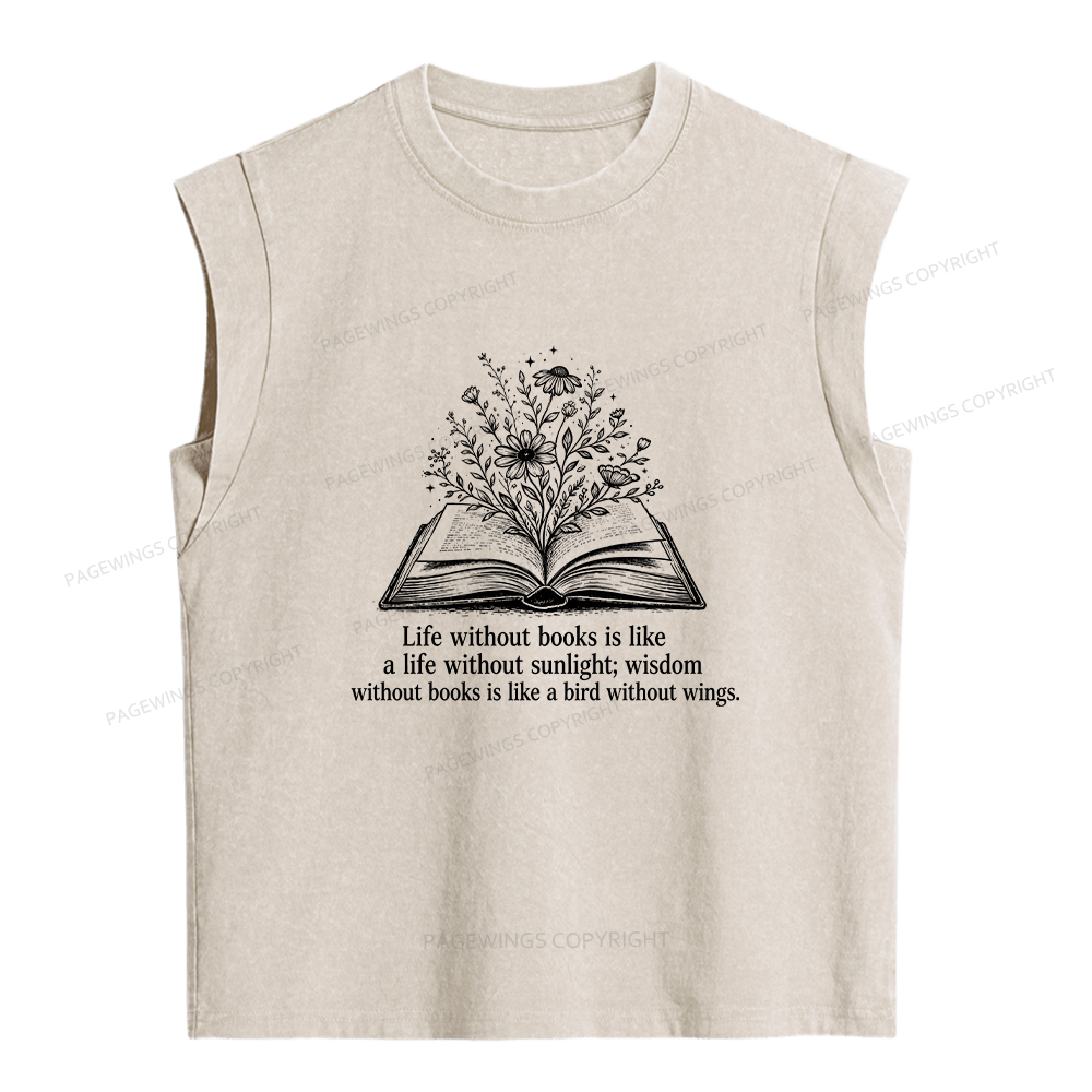 Pagewing Reading Quote Women's Washed Tank Top
