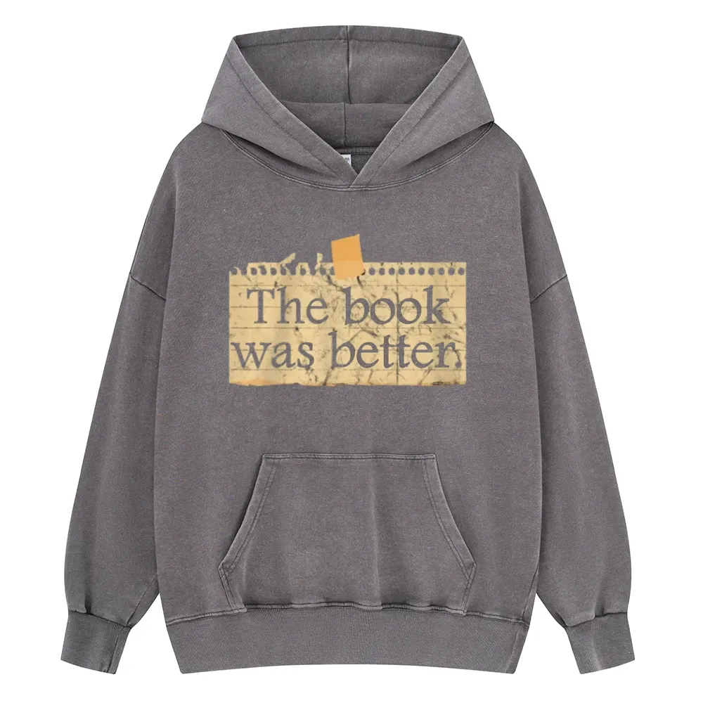 Pagewings The Book Was Better Unisex Washed Hoodie
