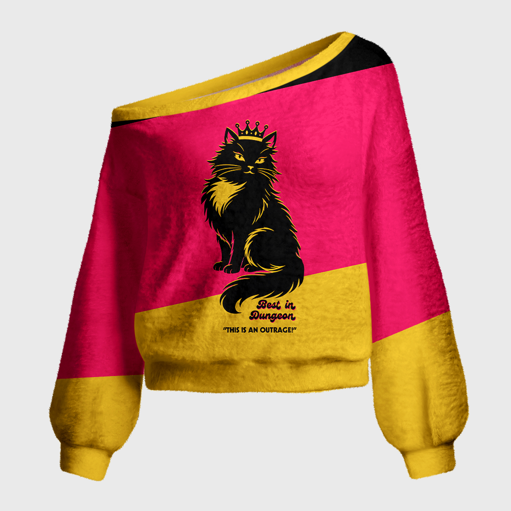 Pagewings Sci Fi Book Lover Off Shoulder Ugly Knit Sweater