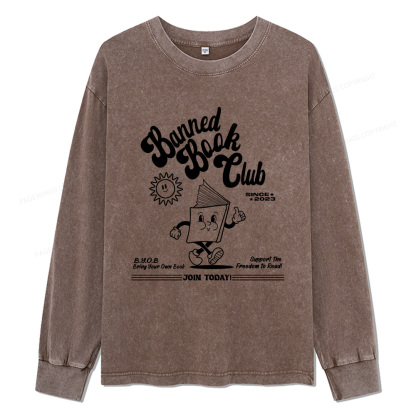 Pagewings Read Banned Books Unisex Washed Long Sleeve T-shirt