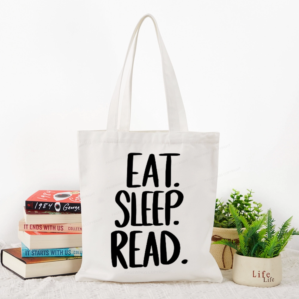 Pagewings Eat Sleep Read Tote Bag