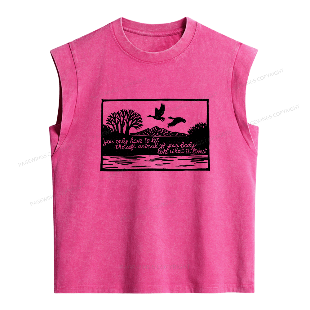 Pagewings Literary Poetry Women's Washed Tank Top