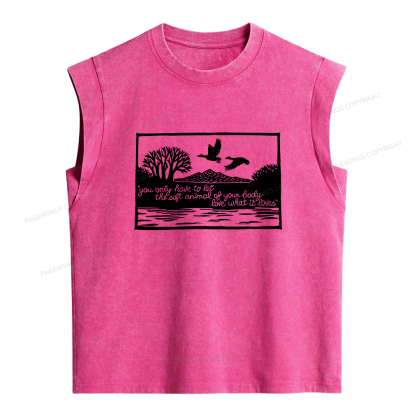 Pagewings Literary Poetry Women's Washed Tank Top