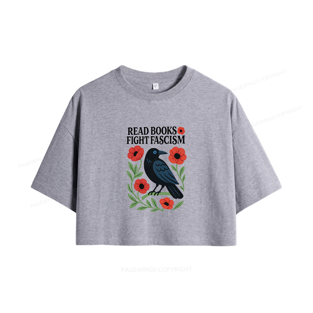 Pagewings Read Books Fight Fascism Women Crop Tops