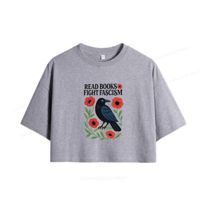 Pagewings Read Books Fight Fascism Women Crop Tops