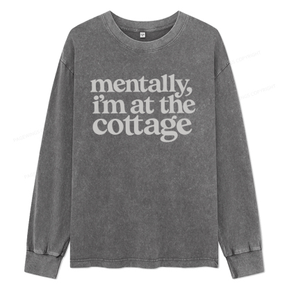 Pagewings At The Cottage Unisex Washed Long Sleeve T-shirt