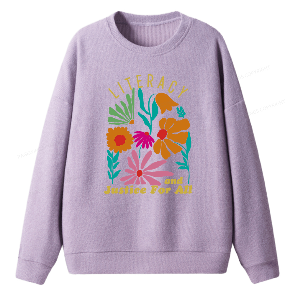 Pagewings Literacy And Justice Unisex Knit Sweatshirt