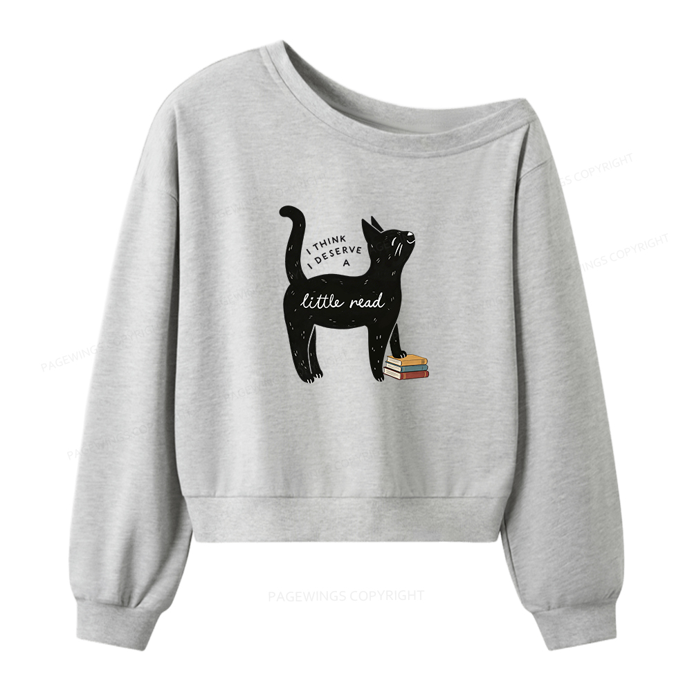 Pagewings Little Read Women Off Shoulder Sweatshirt