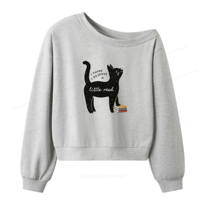 Pagewings Little Read Women Off Shoulder Sweatshirt