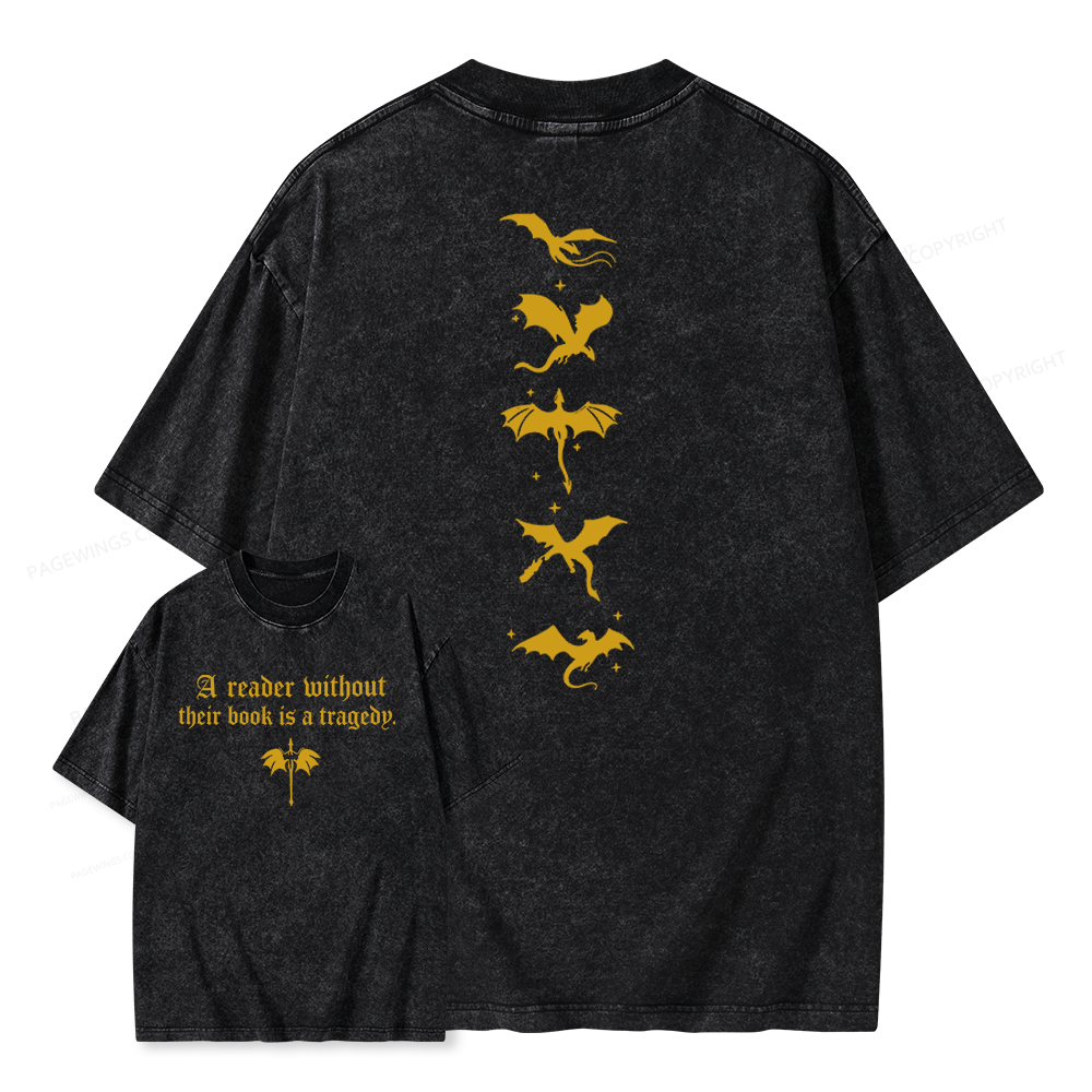 Pagewings Fantasy Reading Unisex Washed T-shirt