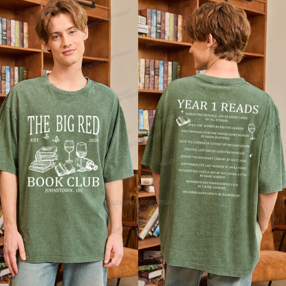 Pagewings Personalized Book Club Unisex Washed T-shirt