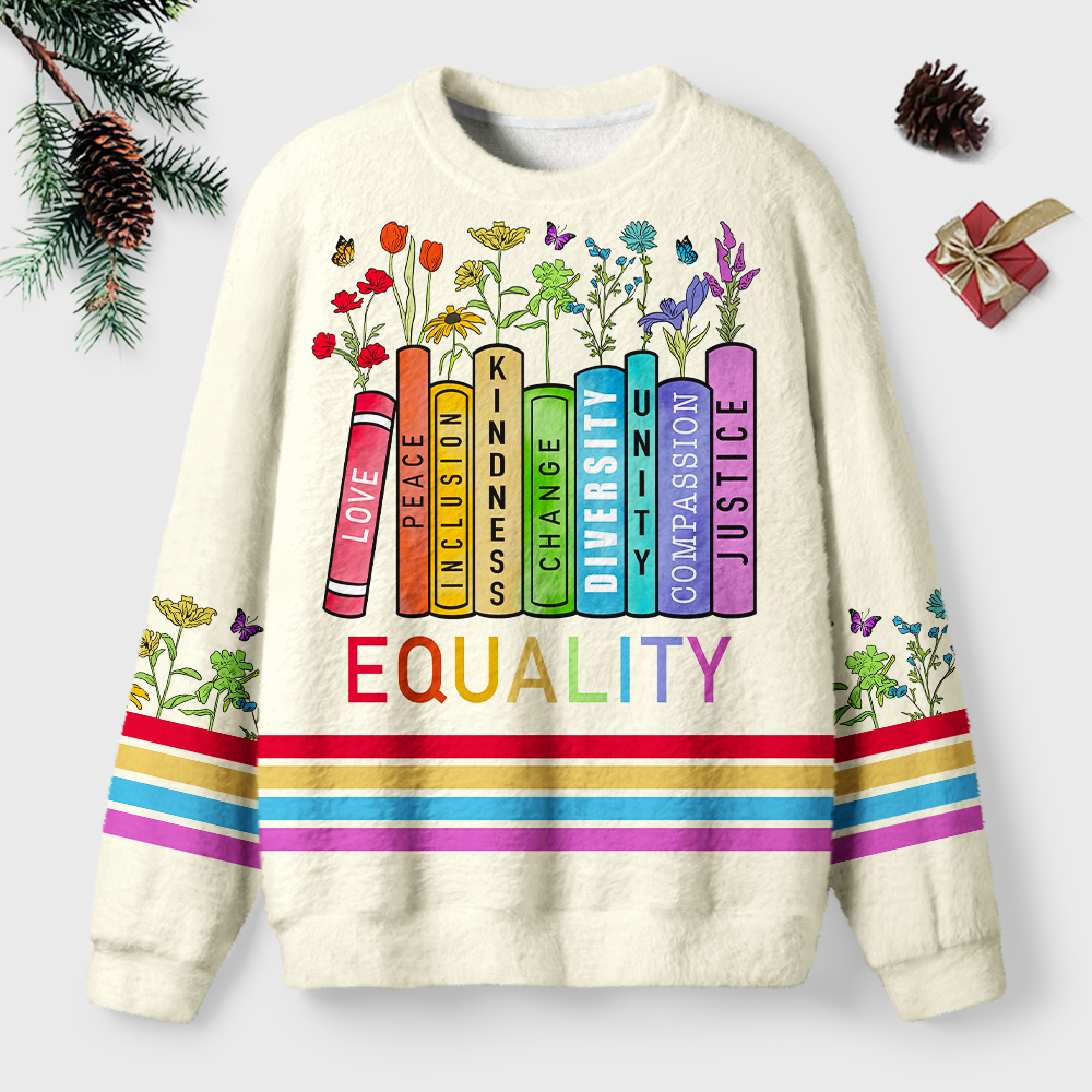 Pagewings Book Flower Unisex Ugly Light Knit Sweatshirt