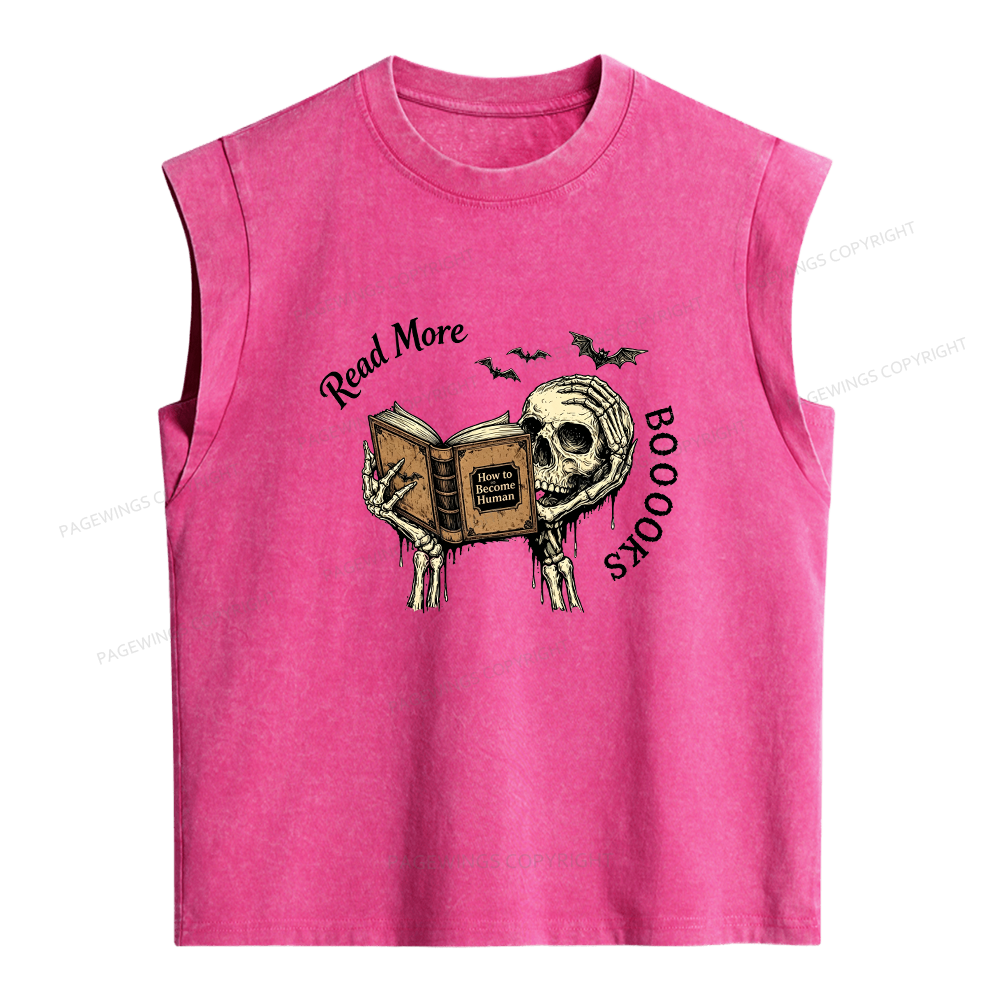 Pagewings Read More Books Women's Washed Tank Top