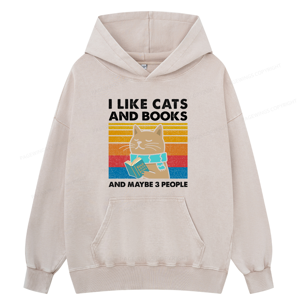 Pagewings Like Book And Maybe 3 People Unisex Washed Hoodie