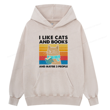 Pagewings Like Book And Maybe 3 People Unisex Washed Hoodie