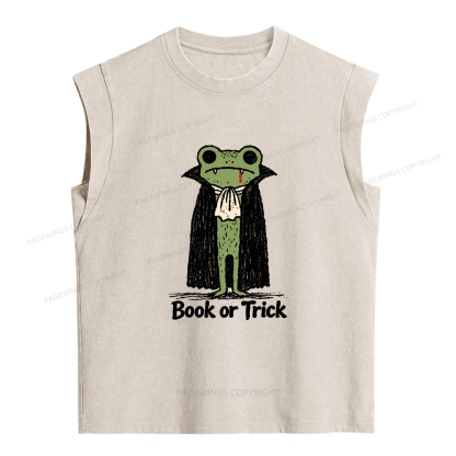 Pagewings Frog Halloween Women's Washed Tank Top