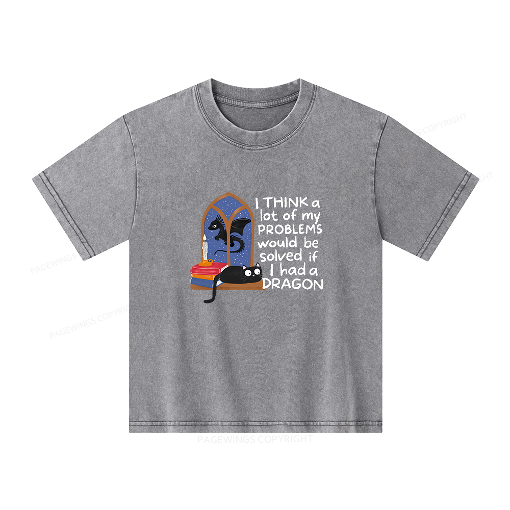 Pagewings If I Had A BookDragon Unisex Kids Washed T-shirt
