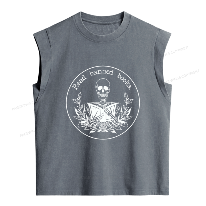 Pagewings Read Banned Books Women's Washed Tank Top