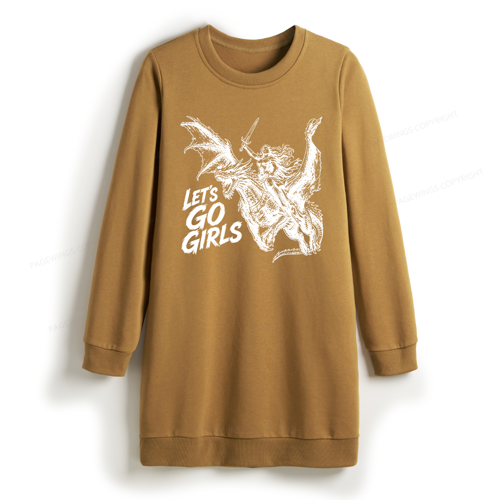 Pagewings Woman Dragon Rider Sweatshirt Dress