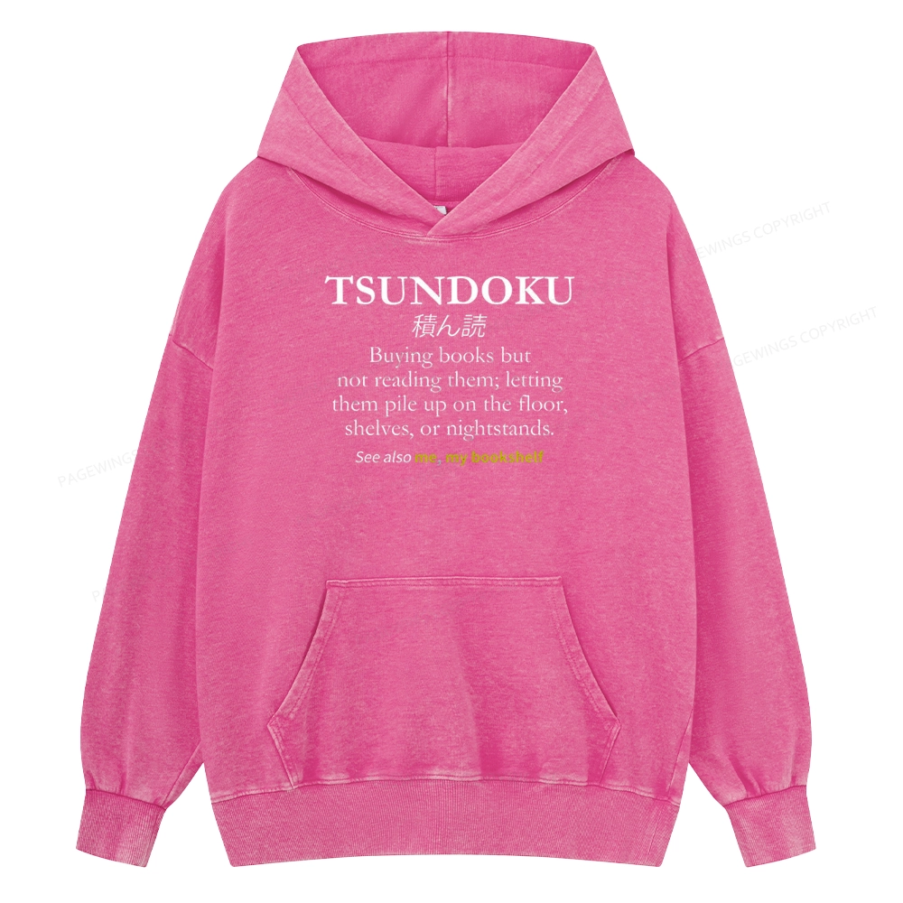 Pagewings Tsundoku Reader Unisex Washed Hoodie