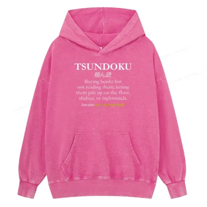 Pagewings Tsundoku Reader Unisex Washed Hoodie