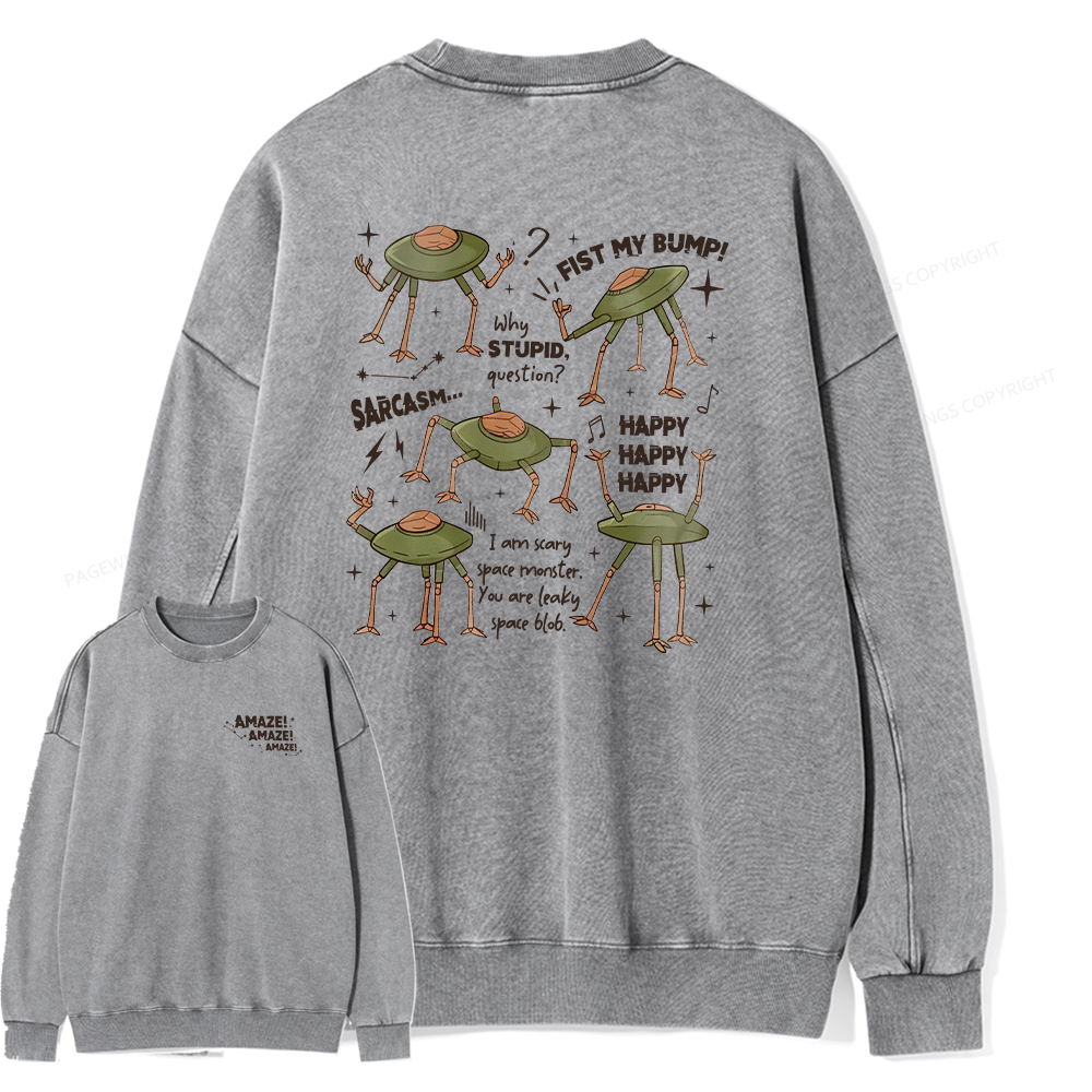 Pagewings Fantasy Bookish Rocky Amaze Unisex Washed Sweatshirt
