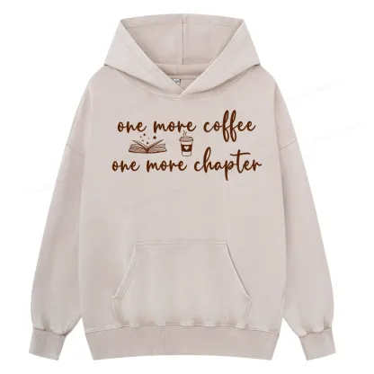 Pagewing Just One More Coffee and Books Unisex Washed Hoodie
