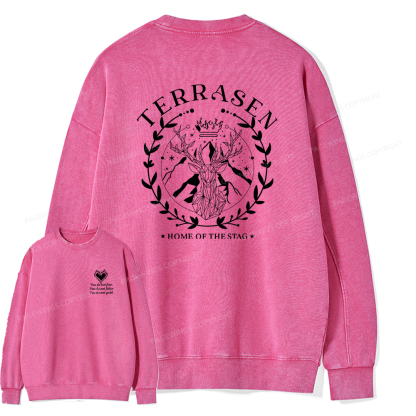 Pagewings Fireheart Embroidery Unisex Washed Sweatshirt