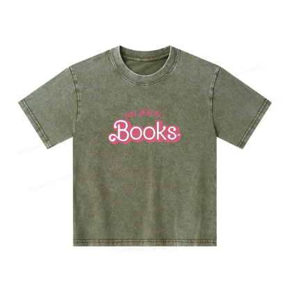 Pagewings My Job is Books Unisex Kids Washed T-shirt